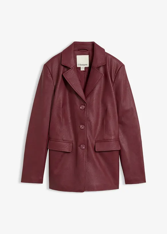 Lang blazer i imitert skinn, bonprix