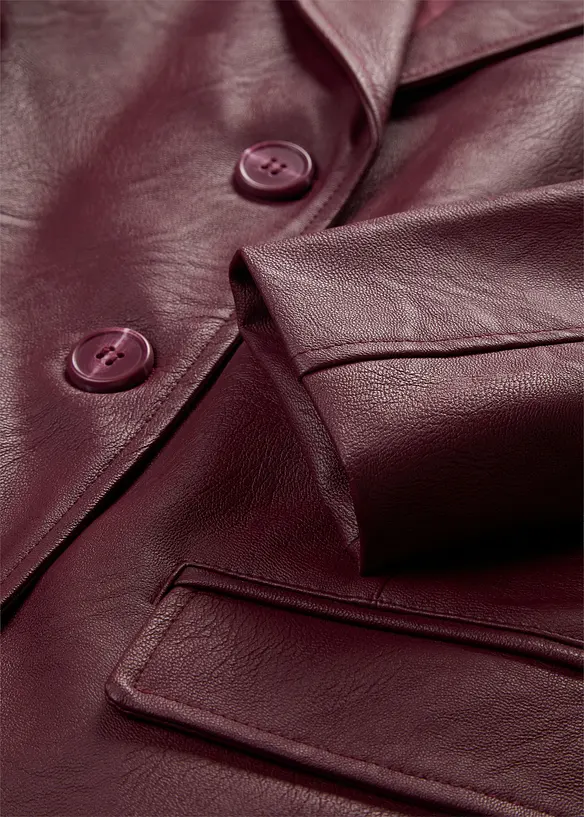 Lang blazer i imitert skinn, bonprix