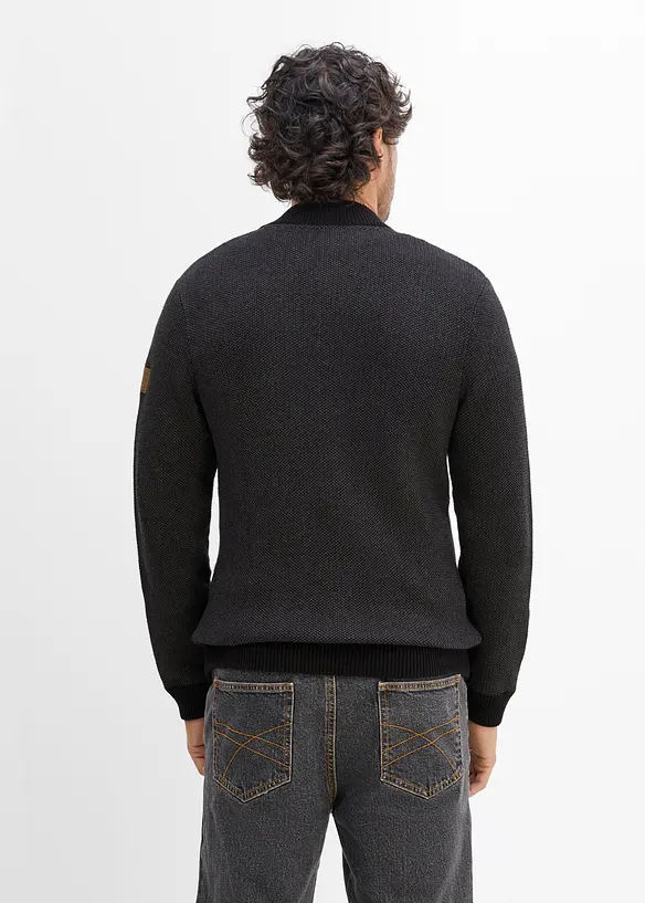 Grovstrikket cardigan i 100% bomull, bonprix