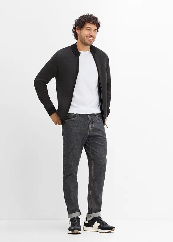 Grovstrikket cardigan i 100% bomull, bonprix
