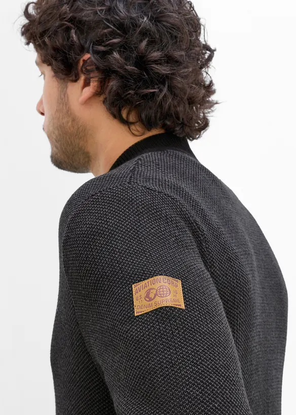 Grovstrikket cardigan i 100% bomull, bonprix