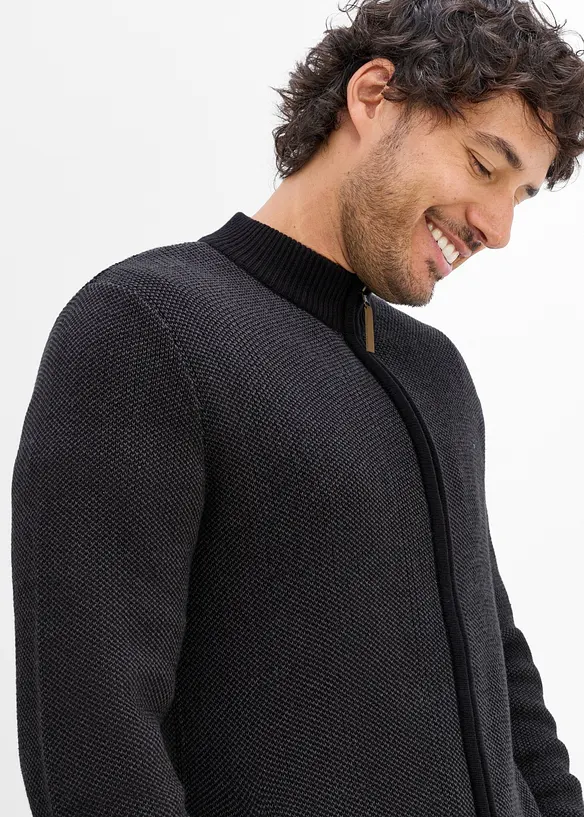 Grovstrikket cardigan i 100% bomull, bonprix