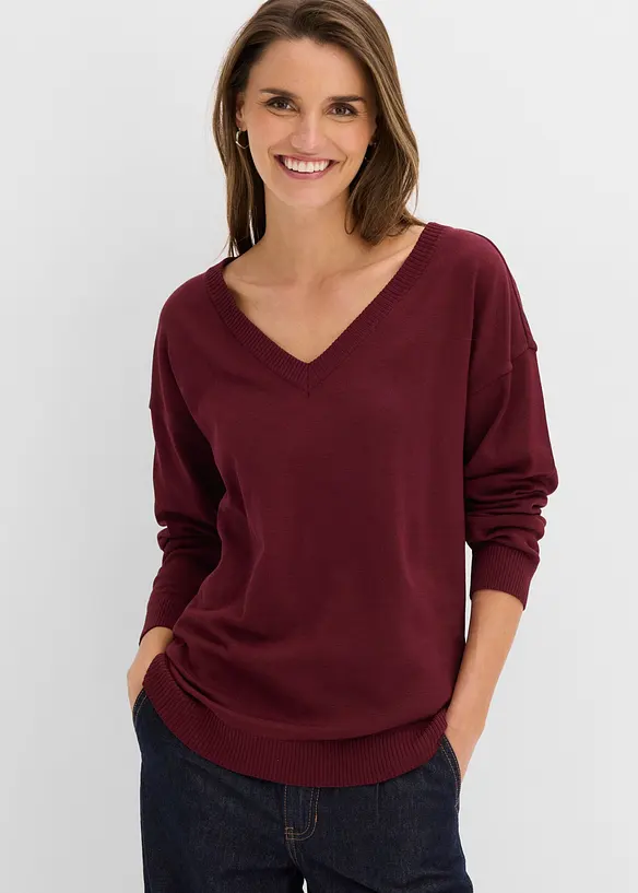 Oversized genser i viskosemiks, bonprix