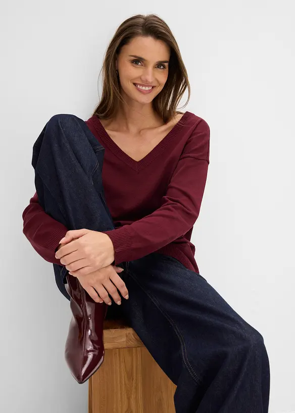 Oversized genser i viskosemiks, bonprix
