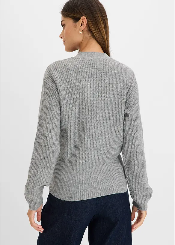 Oversized genser i omslagsstil, bonprix