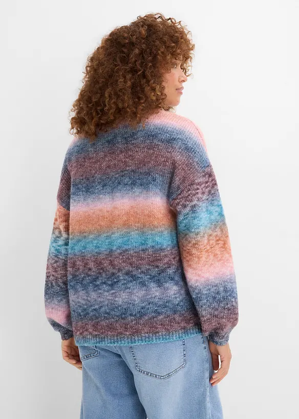 Grovstrikket cardigan i myk garnmiks med ull, bonprix