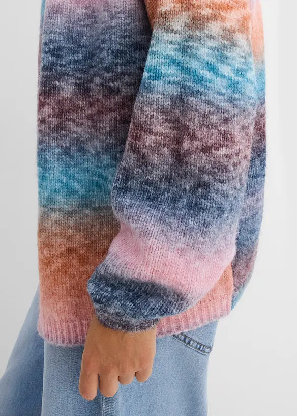 Grovstrikket cardigan i myk garnmiks med ull, bonprix