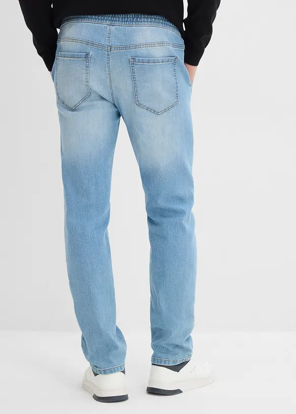 Lette Regular Fit pull on-jeans med stretchlinning, Straight, bonprix