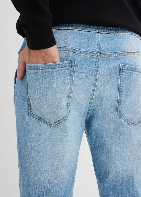 Lette Regular Fit pull on-jeans med stretchlinning, Straight, bonprix