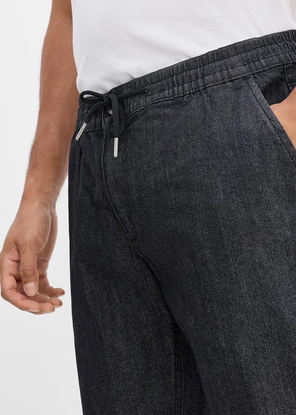 Lette Regular Fit pull on-jeans med stretchlinning, Straight, bonprix