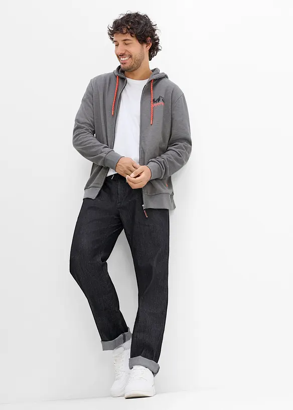 Lette Regular Fit pull on-jeans med stretchlinning, Straight, bonprix