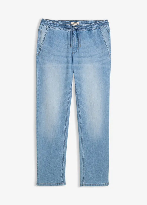 Lette Regular Fit pull on-jeans med stretchlinning, Straight, bonprix