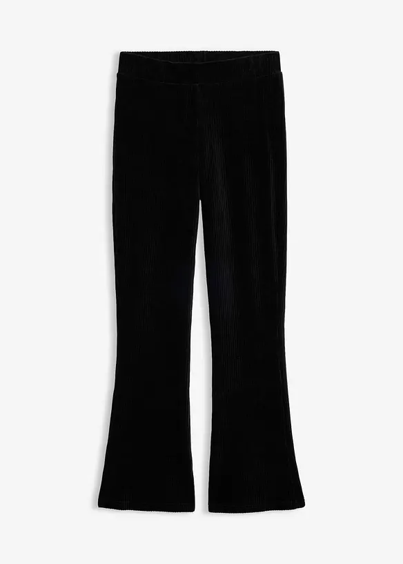 Utsvingt leggings i kordfl&oslash;yel, bonprix