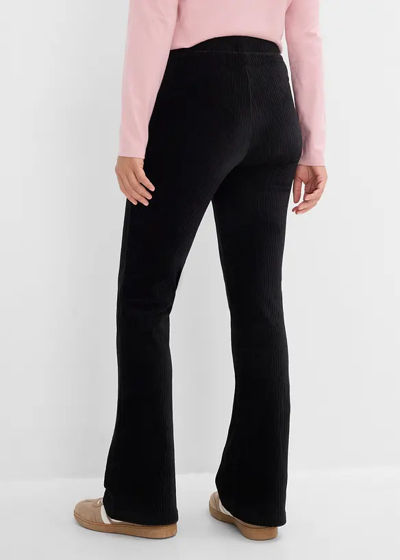 Utsvingt leggings i kordfl&oslash;yel, bonprix