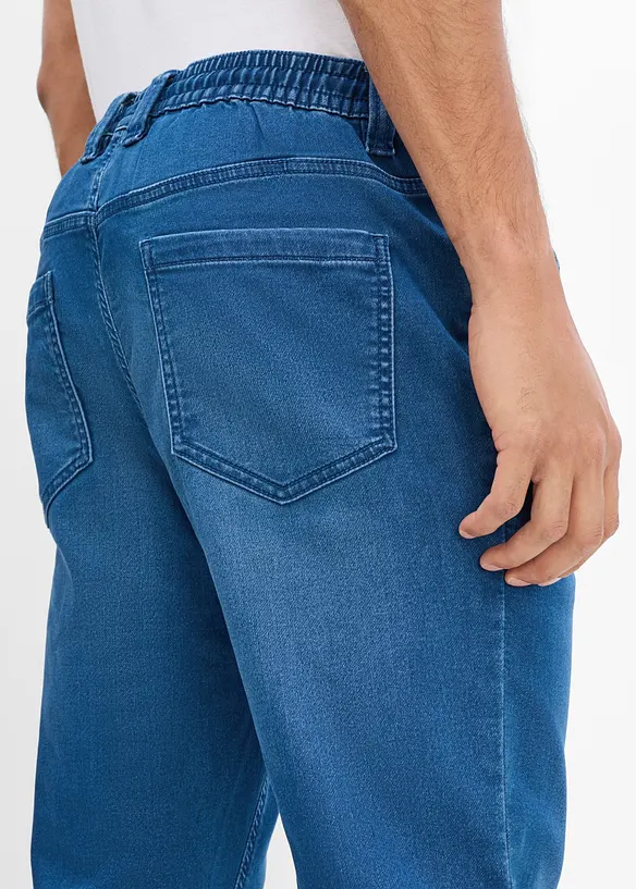 Regular Fit-jeansjogger med stretchlinning, Tapered, bonprix