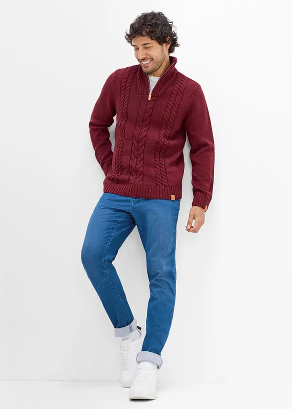 Regular Fit-jeansjogger med stretchlinning, Tapered, bonprix