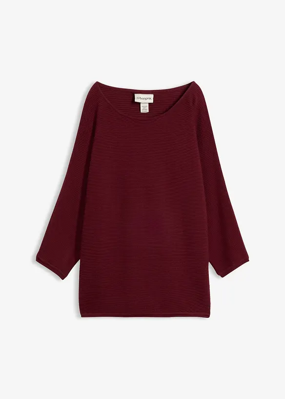 Oversized, ribbestrikket genser i viskosemiks, bonprix