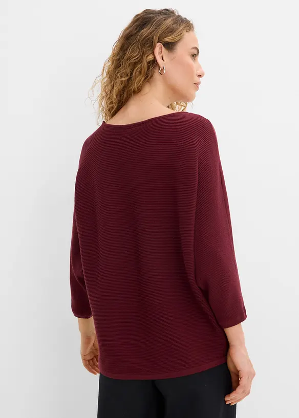 Oversized, ribbestrikket genser i viskosemiks, bonprix