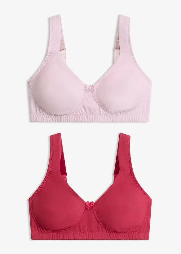 Minimizer T-skjorte-BH uten spiler med &oslash;kologisk bomull (2-pack), bonprix
