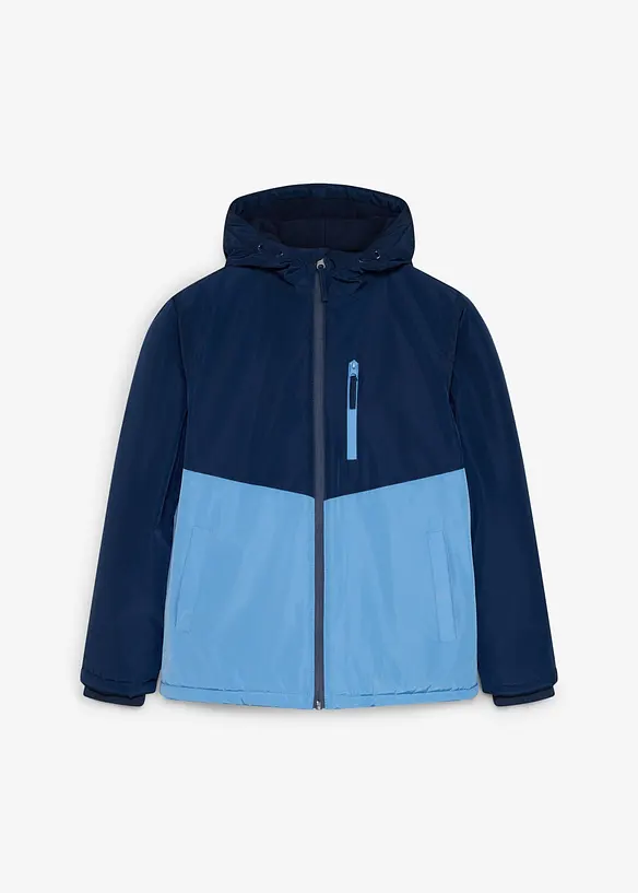 Vinterjakke i vanntett materiale med colorblocking effekt og hette, bonprix