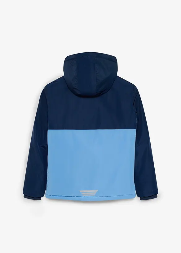 Vinterjakke i vanntett materiale med colorblocking effekt og hette, bonprix