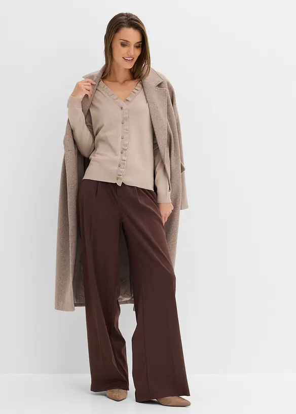 Finstrikket cardigan i lett viskosemiks, bonprix