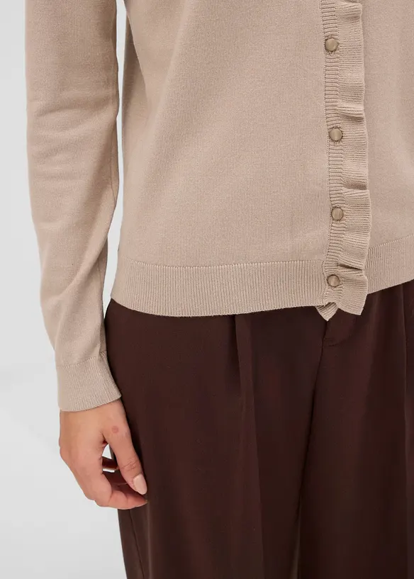 Finstrikket cardigan i lett viskosemiks, bonprix