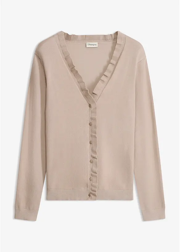 Finstrikket cardigan i lett viskosemiks, bonprix