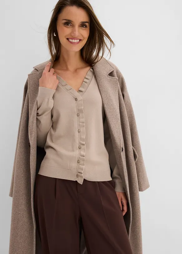 Finstrikket cardigan i lett viskosemiks, bonprix