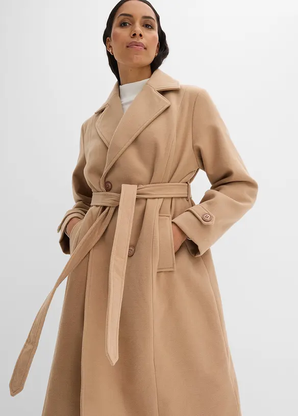 Vinter-trenchcoat i ullstil, bonprix
