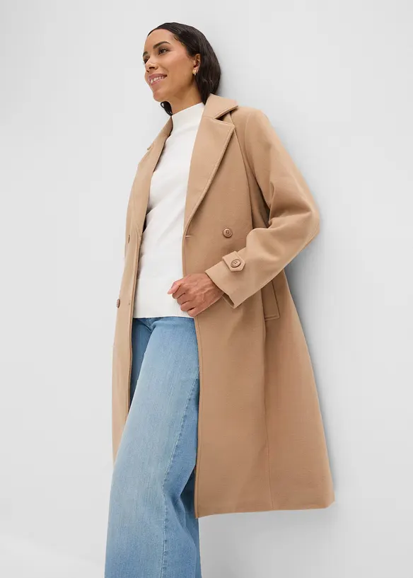 Vinter-trenchcoat i ullstil, bonprix