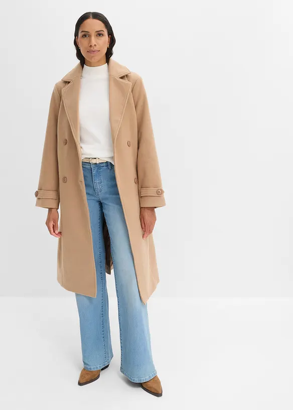 Vinter-trenchcoat i ullstil, bonprix