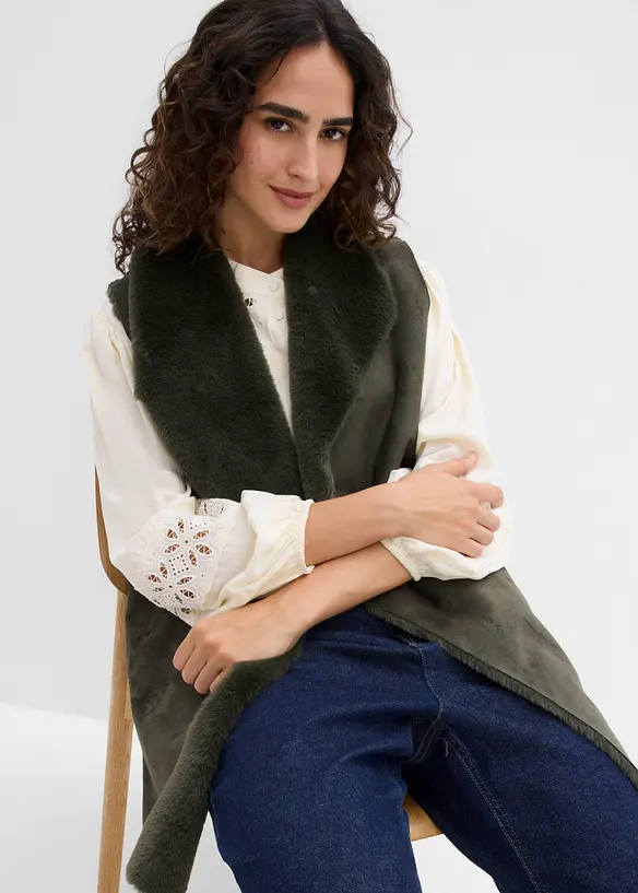 Vest i fuskepels, bonprix