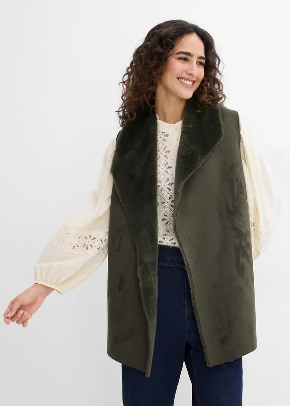 Vest i fuskepels, bonprix