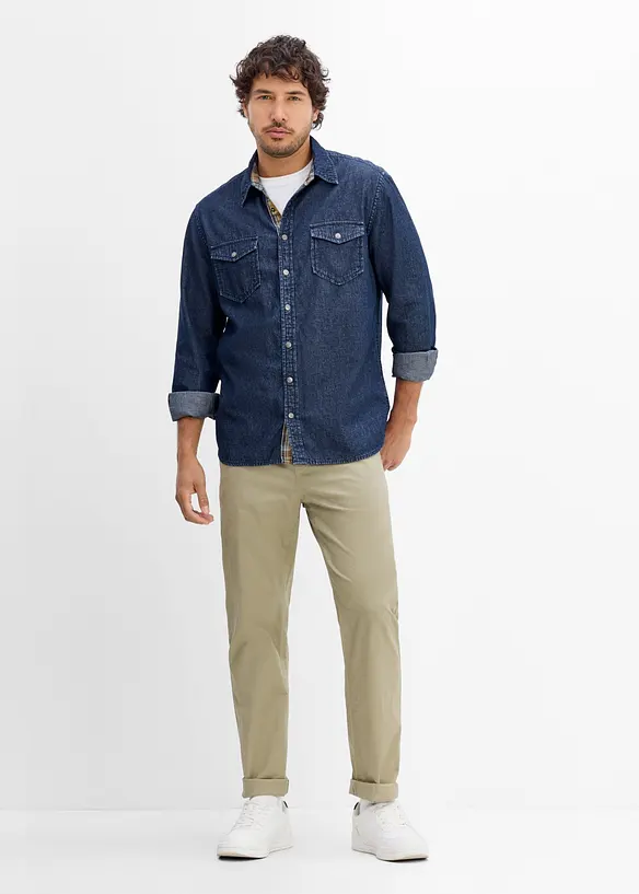 Denimskjorte i 100% bomull, bonprix