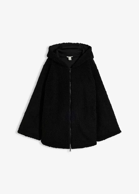 Teddy-fleecejakke i A-modell med sidesplitter, bonprix