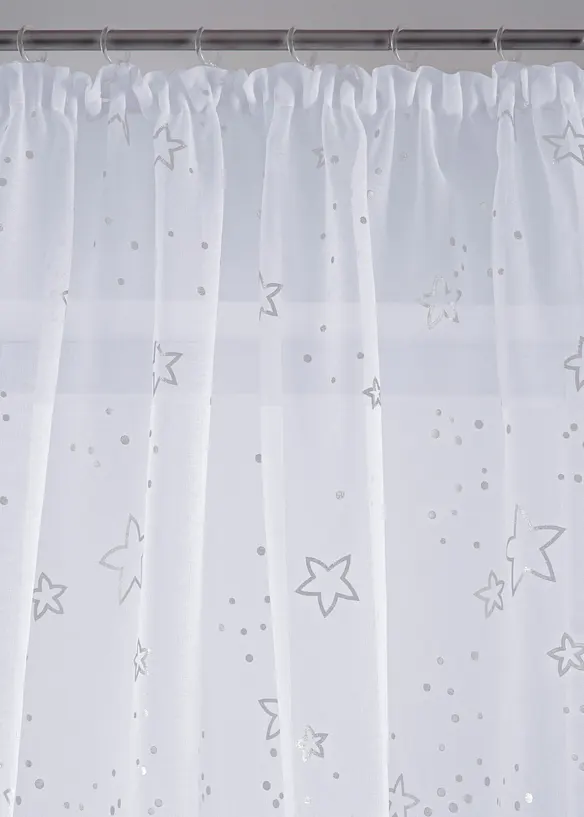 Gardin med glansfullt stjernem&oslash;nster (1-pack), bonprix