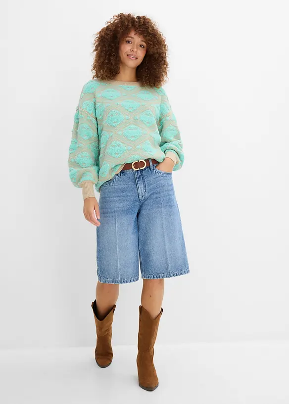 Strikket genser i boxy modell, bonprix