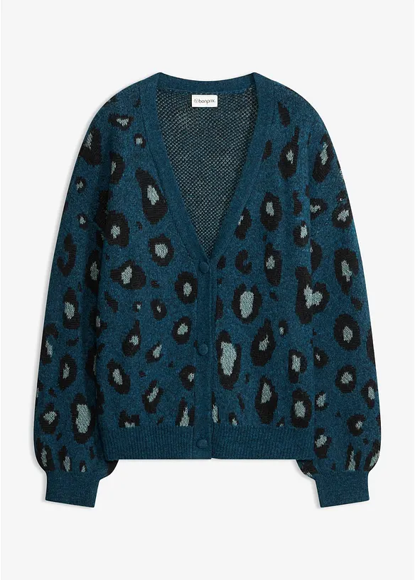 Cardigan med jacquardm&oslash;nster, bonprix