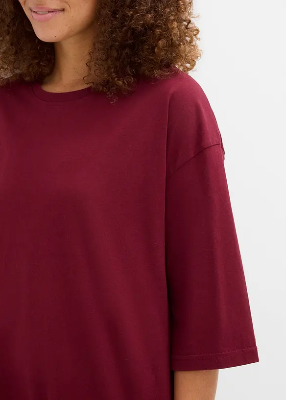 Oversized, lang topp i 100% &oslash;kologisk bomull, bonprix