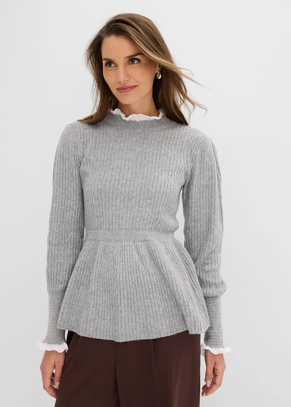 Genser med bluseinnfelling, bonprix