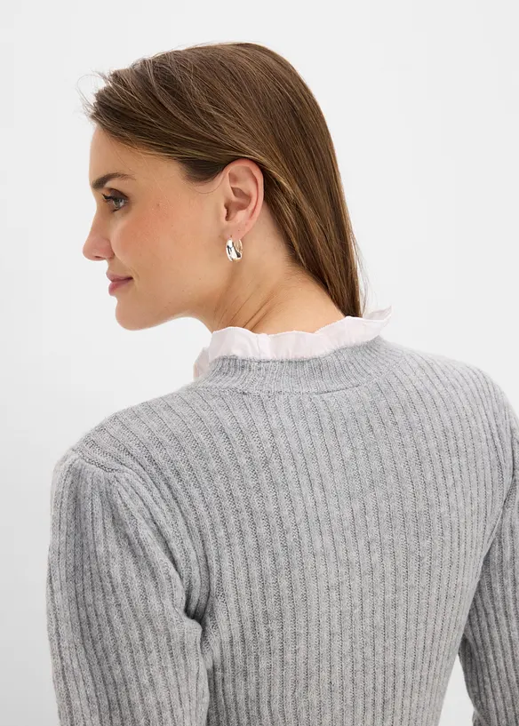 Genser med bluseinnfelling, bonprix