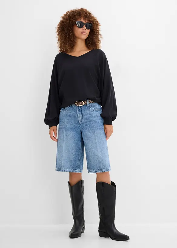 Oversized topp i 100% bomull, bonprix