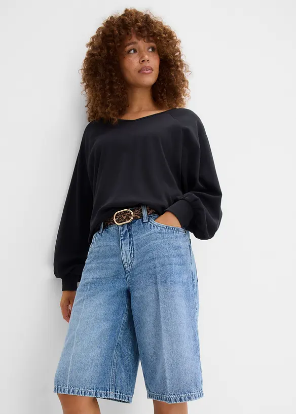 Oversized topp i 100% bomull, bonprix