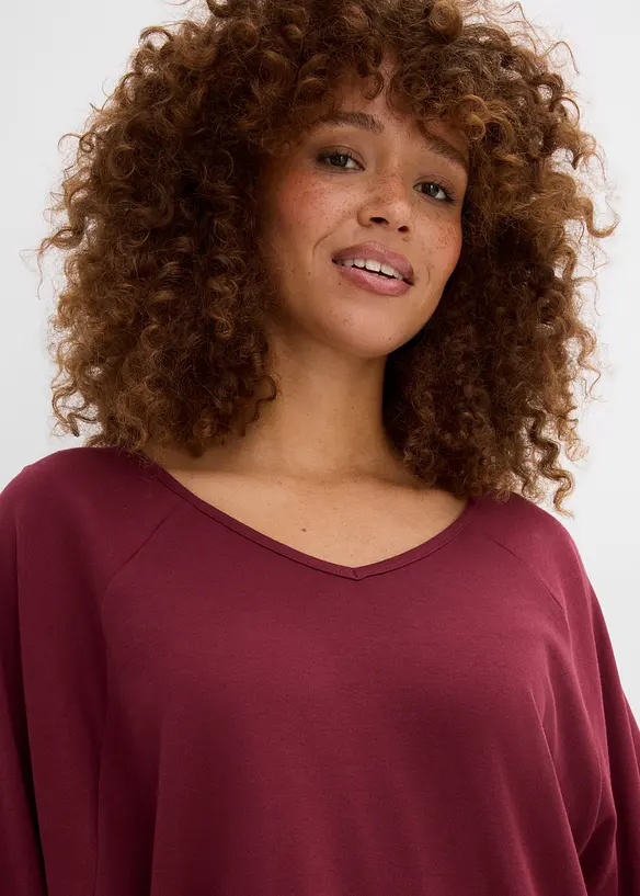 Oversized topp i 100% bomull, bonprix