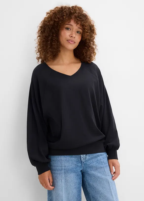 Oversized topp i 100% bomull, bonprix