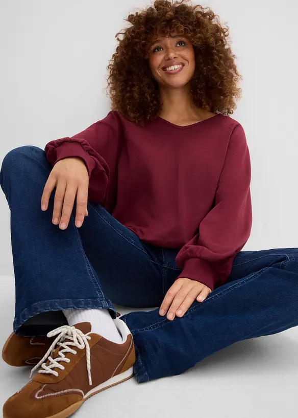 Oversized topp i 100% bomull, bonprix