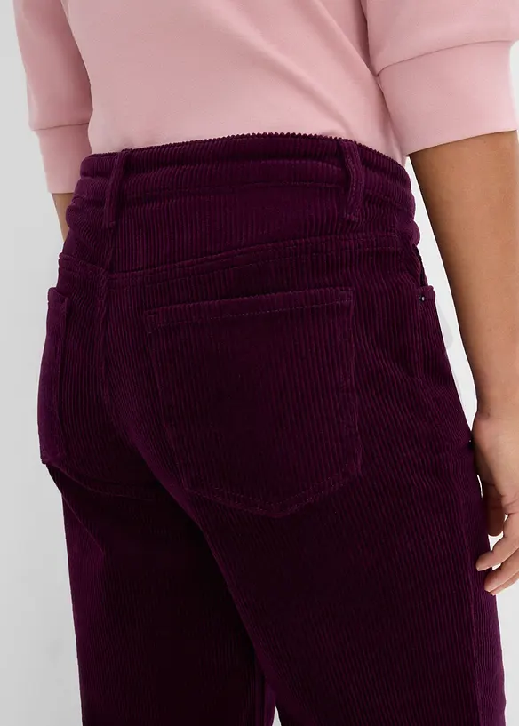 Cordbukse av elastisk bomullsmiks, bonprix