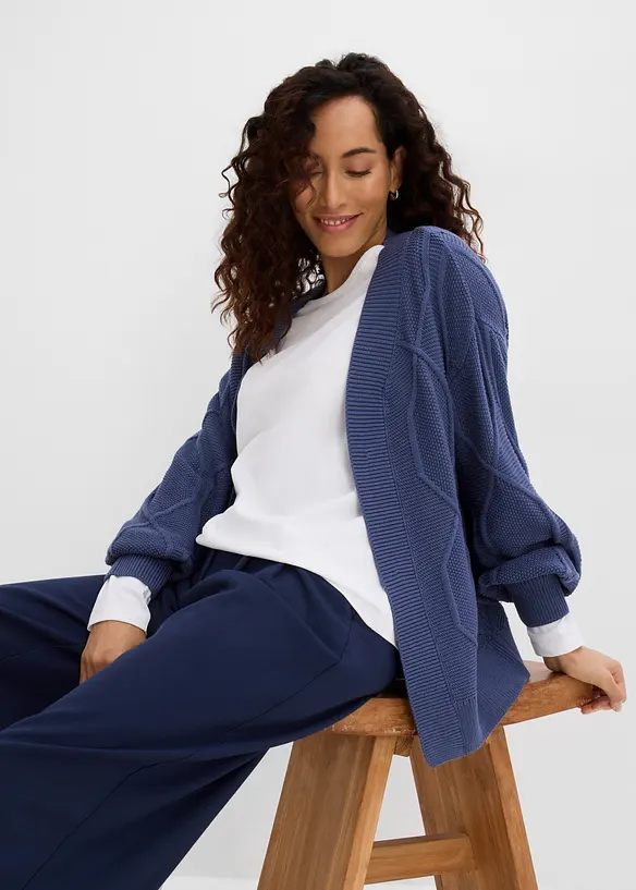 Kabelstrikket cardigan, bonprix