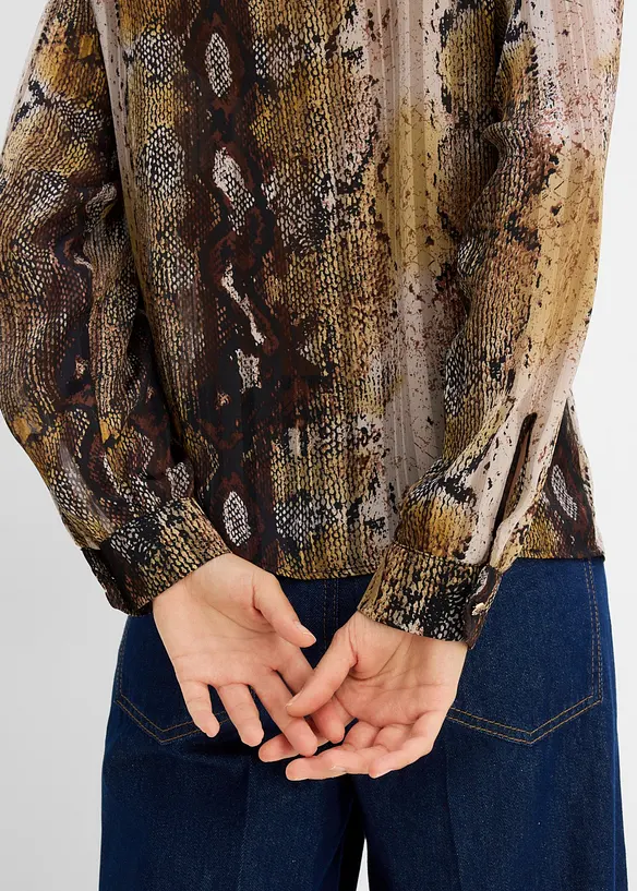 Chiffonbluse med glittergarn, bonprix